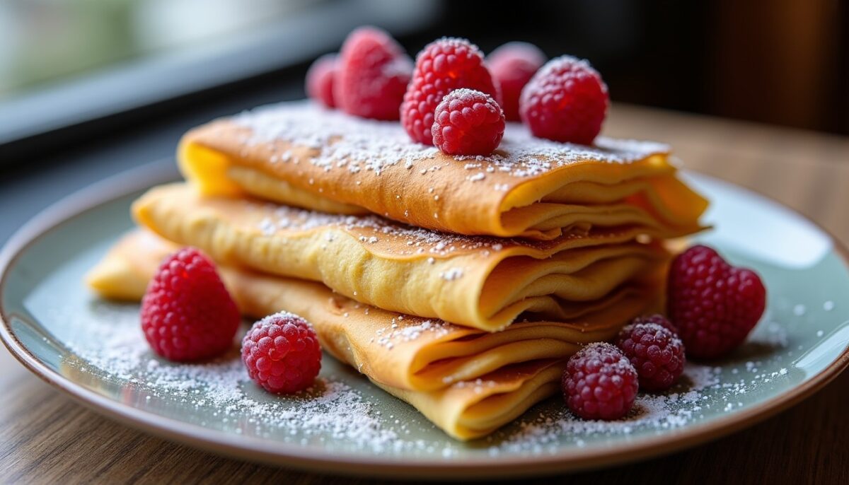 Le délice Courchevel : layered crêpes et génoise aux fruits rouges frais