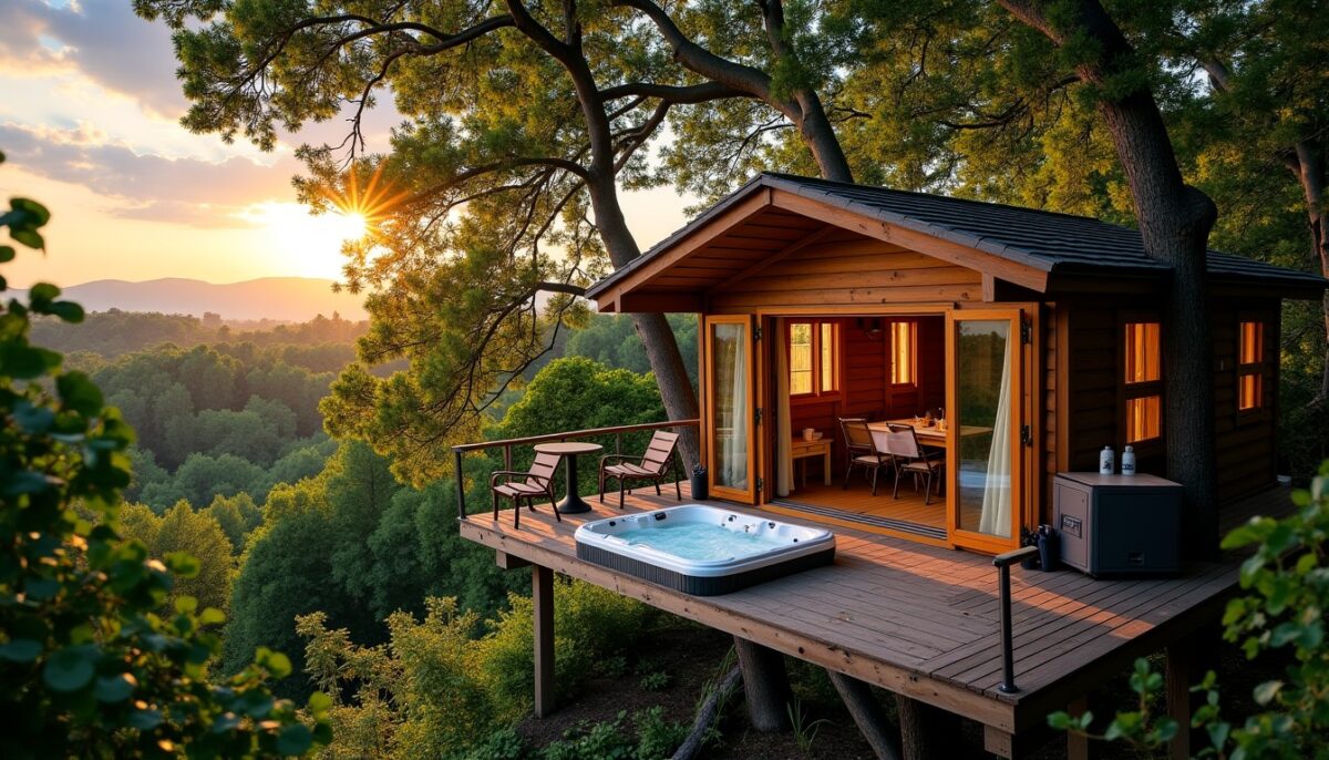 Séjournez dans des cabanes perchées en Occitanie : hébergements insolites avec spa et jacuzzi privé pour une expérience unique